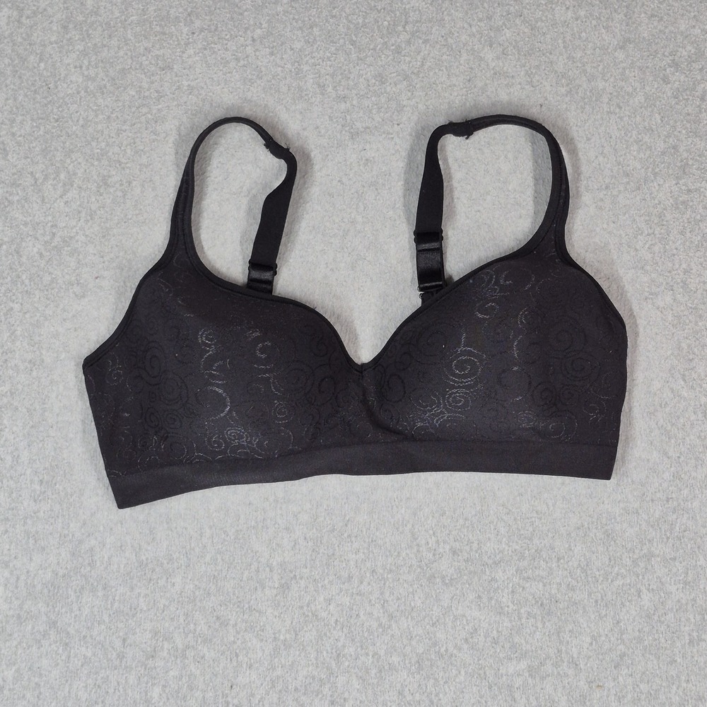 Bali Women Bra 40D Black Geometric T Shirt Wireless Strap Adjustable